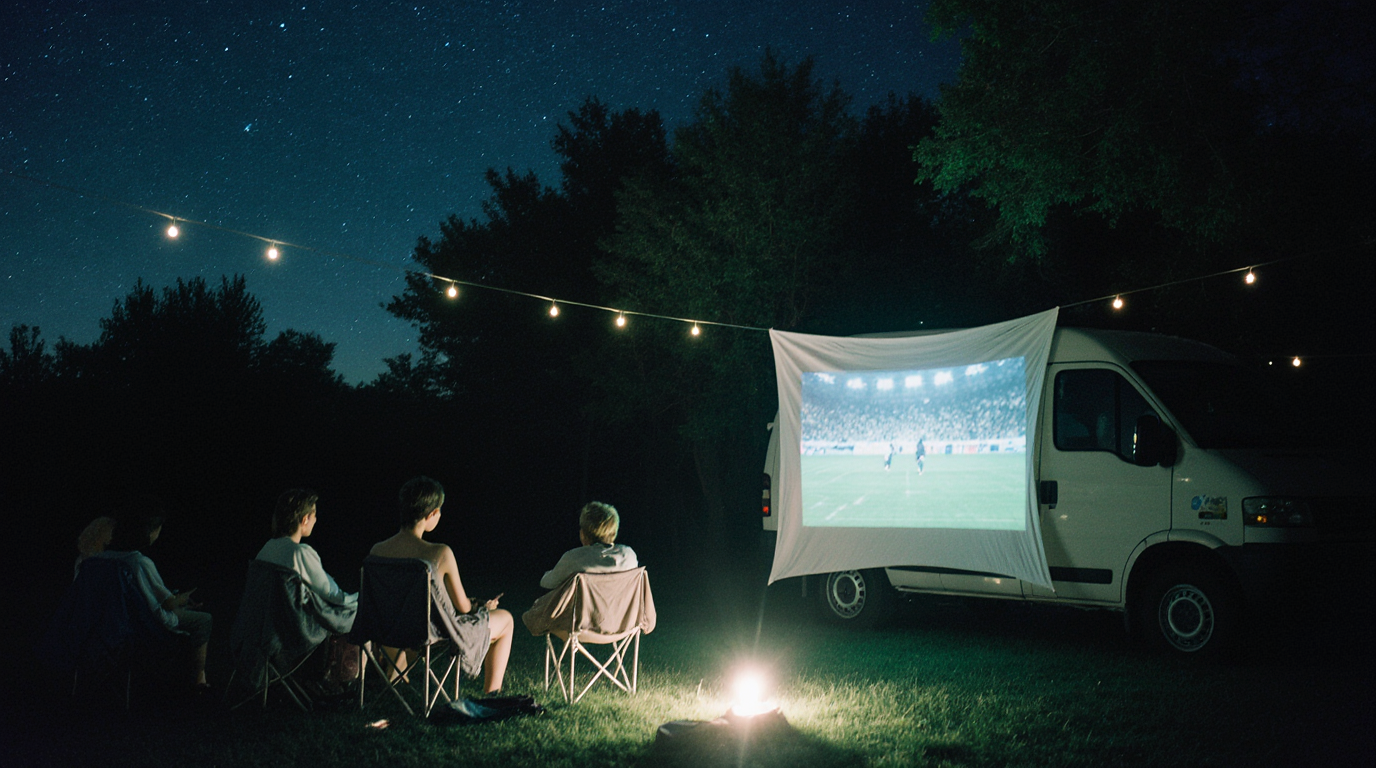 سفر، کمپینگ و اوقات فراغت با پروژکتور جیبی